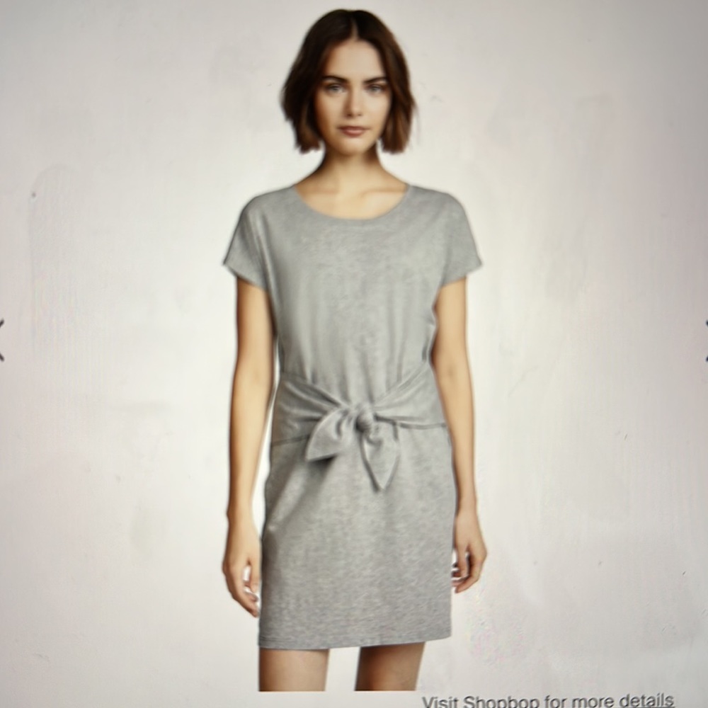 NWT Joie Alyra Tie Waist T-Shirt Dress in Heather Grey. Size Medium